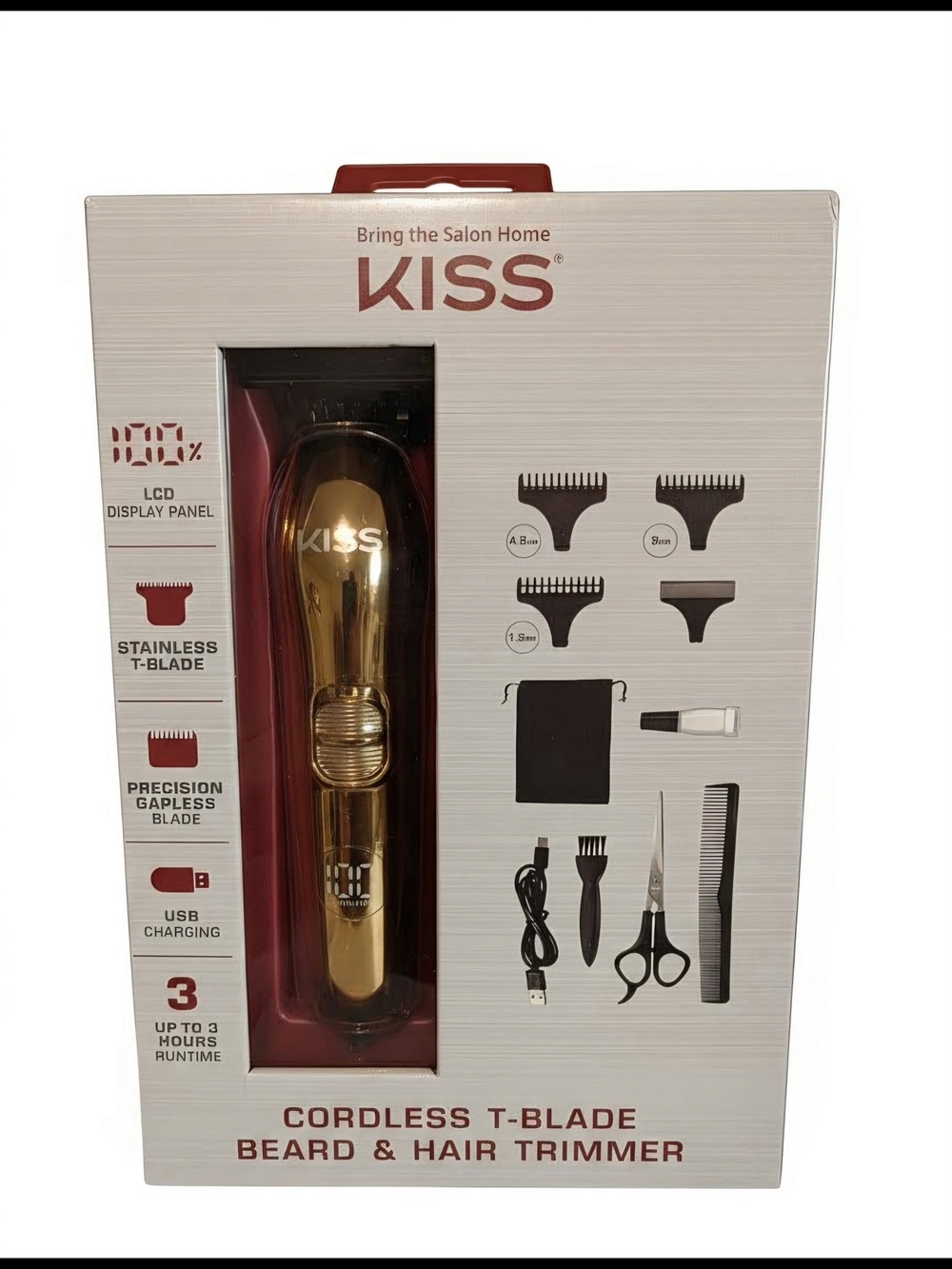 Kiss Cordless T-Blade Beard & Hair Trimmer — Gold